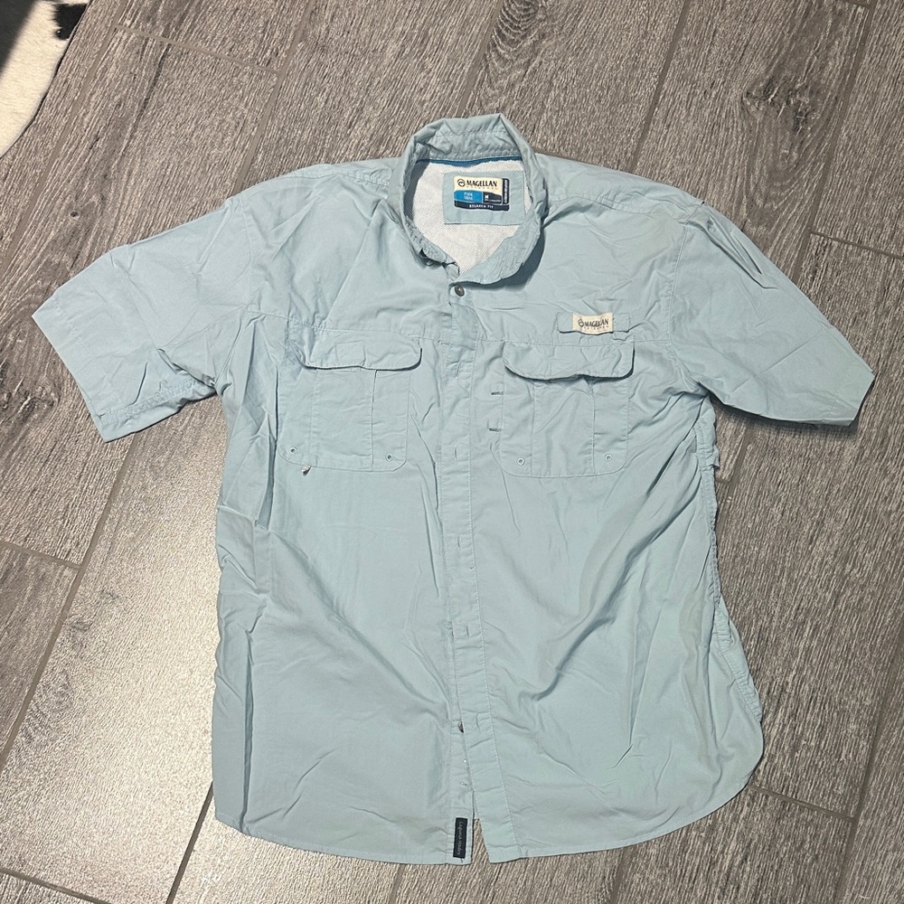 Magellan Men's Sky Blue Fish Gear Shirt